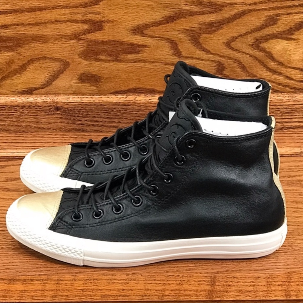 Converse Chuck Taylor CNY 2015 Year of the Goat Black Gold Leather Size Mens 9